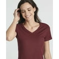 thumbnail image 3 of 3 Pack: Women's Ribbed Knit Short-Sleeve V-Neck Swing T-Shirt Casual Dress (Available In Plus), 3 of 6
