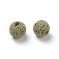 thumbnail image 2 of Unwaxed Natural Lava Rock Beads for Perfume Essential Oil Beads Aromatherapy Beads Dyed Round Olive Drab 8.5mm Hole: 1.5~2mm, 2 of 2