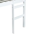 thumbnail image 6 of URTR Full Size Low Loft Bed with Rails and Ladder, Rubber Wood Full Loft Bed Frame with Large Under-Bed Space, Low Profile Bedframe for Bedroom, White, 6 of 8