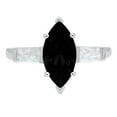 thumbnail image 7 of Three-Stone Engagement Ring for Women - 2ct Natural Onyx in 14K White Gold Promise Ring, 7 of 7