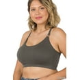 thumbnail image 3 of TheLovely Women & Plus Seamless Bralette Cross-Back Padded Sports Bras with Adjustable Strap, 3 of 4