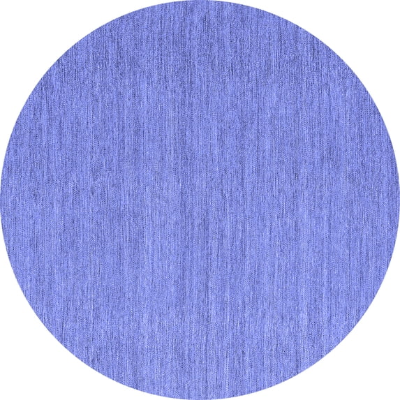 Ahgly Company Indoor Round Abstract Blue Contemporary Area Rugs, 7' Round
