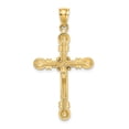 thumbnail image 2 of Auriga Fine Jewelry 14K Yellow Gold Polished Cylinder Cross Charm for Women (L - 39.2 mm, W - 21.2 mm), 2 of 7