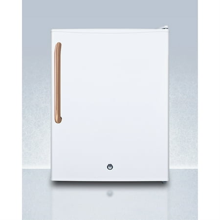 Compact manual defrost all-freezer with lock and copper handle