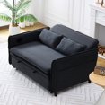 thumbnail image 2 of CQSXDA Multi-Functional  Letter Striped Sofa Bed with Adjustable Armrests and Backrests for Bedrooms and Living Rooms, Black, 2 of 16
