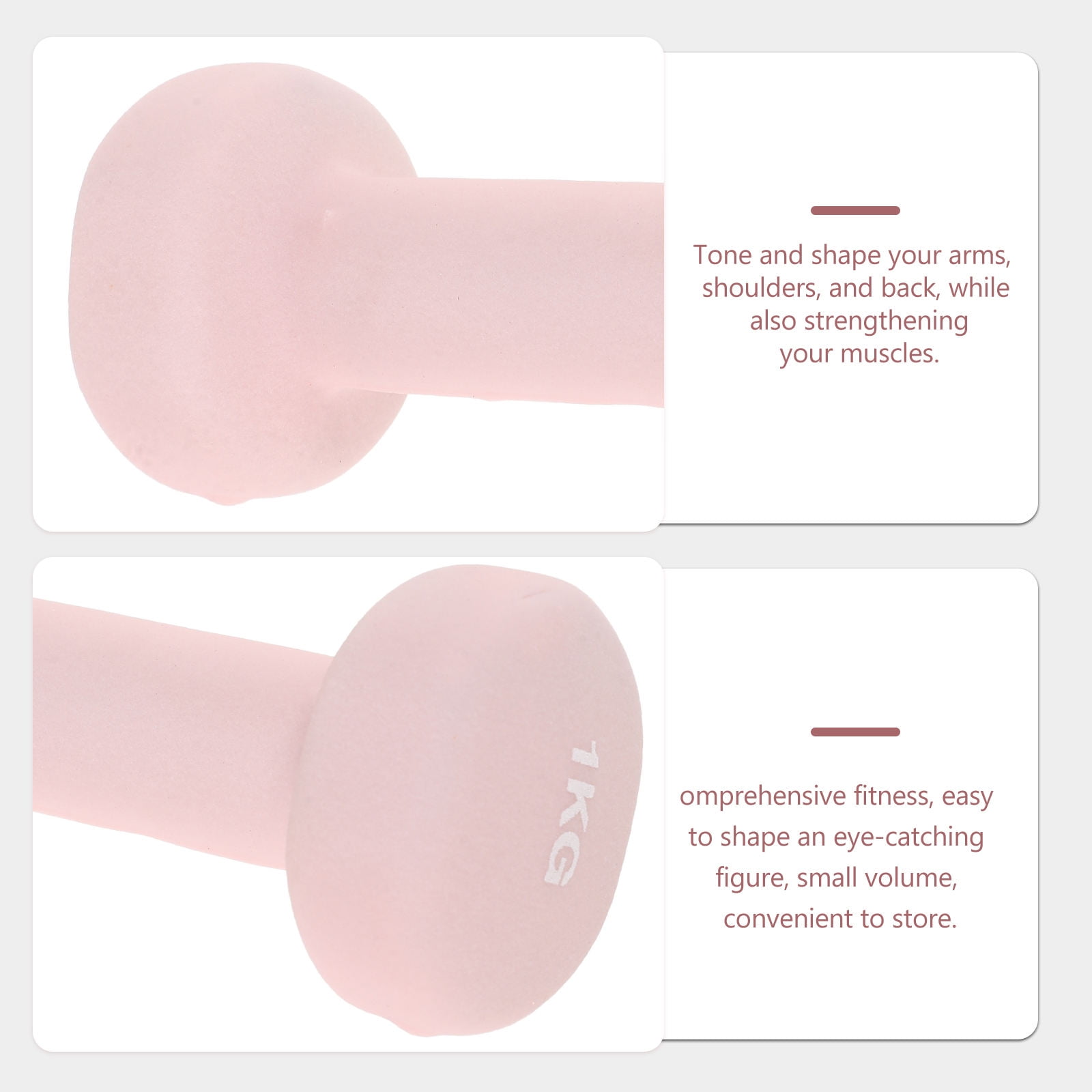 Mobestech 2Pcs Pink Cast Iron Dumbbells Hand Weights for Home Gym Strength Training