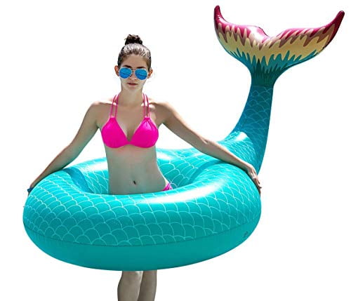 Inflatable Mermaid Tail Air Mattress Beach Swimming PVC Float Lounger 182 x 107 