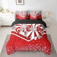 thumbnail image 2 of jejeloiu Cheer Cheerleading 7-Piece Bedding Comforter Set,Ymnastics Dancing Lovers King Bedding Sets,Red White Gray Bed Sheets For Girls Teens,Breathable Home Decor Reversible, 2 of 8