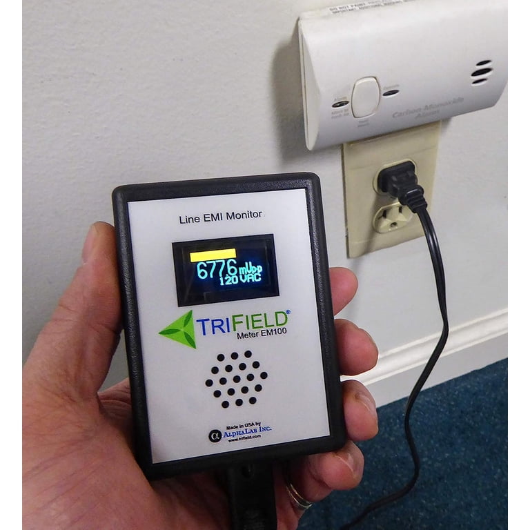 Greenwave Broadband EMI Dirty Electricity Meter – Plug-In Tester For Electrical Noise (3 KHz – 10 MHz), Measures Before & After Filtering, Audio Feature Included