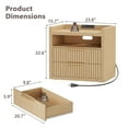 thumbnail image 2 of Satifur Modern Fluted Nightstand Set of 2 with Charging Station & 2 Storage Drawer for Bedroom, 2 of 9