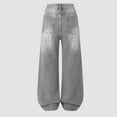 thumbnail image 6 of WMTBSRSW Teen Girls Wide Leg Jeans Cute High Waisted Baggy Denim Pants with Pockets Y2K Boyfriend Skater Streetwear Kids Clothes Gray 13-14 Years, 6 of 6