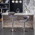 thumbnail image 2 of Roundhill Furniture Masaccio Bar Stool with Adjustable Height & Swivel, Gray, Set of 2, 2 of 12