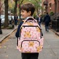 thumbnail image 4 of Yspwyqan Backpack for School Girls, Pink Capybara Heart 17" Multi-Pocket Bookbag Fits 15.6 Laptop, 600D Polyester Adjustable Straps for Middle High School Camping Hiking, 4 of 7