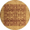 thumbnail image 1 of Ahgly Company Indoor Round Oriental Brown Traditional Area Rugs, 3' Round, 1 of 4