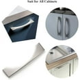 thumbnail image 3 of Goo-Ki 6 Pack 3.8"(96mm) Hole Center Brushed Nickel Cabinet Handle, Satin Nickel Cabinet Pull,Modern Drawer Handle,Cabinet Hardware, 3 of 5