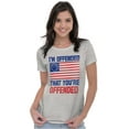 thumbnail image 5 of You're Offended USA Colonial Flag Womens Slim Fit Graphic Tee Brisco Brands M, 5 of 6