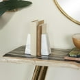 thumbnail image 2 of CosmoLiving by Cosmopolitan 3" Geometric 6 lbs White Marble Bookends with Gold Inlay (Set of 2), 2 of 8