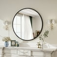 thumbnail image 3 of GLSLAND Wall mirror Bathroom Mirror 30" Round Wall Mounted High-class Mirror for Vanity, Black, 3 of 11