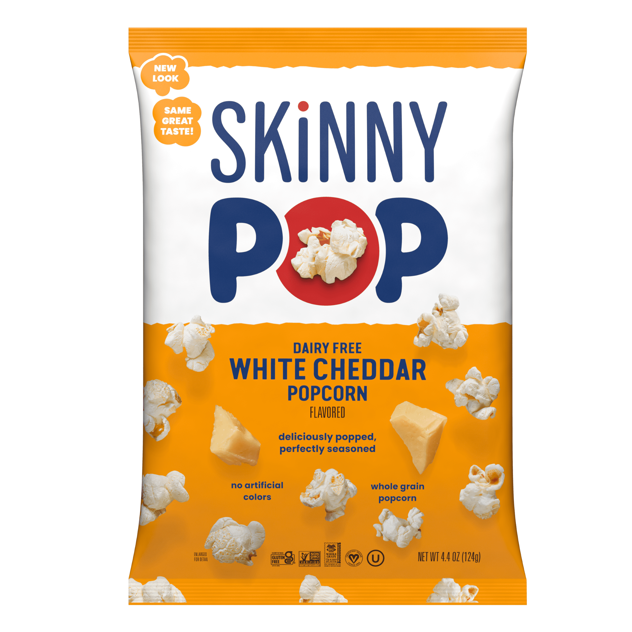 (3 pack) SkinnyPop Dairy-Free White Cheddar Popcorn, 4.4 oz