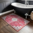 thumbnail image 2 of Beverly Rug Machine Washable Easy Cleaning Indoor Non-Slip Rugs Fuchsia / Cream 2'x3', 2 of 9
