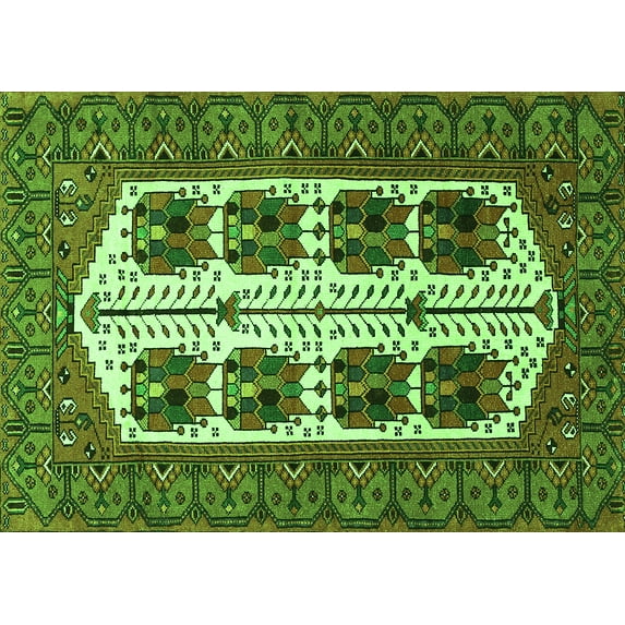 Ahgly Company Indoor Rectangle Persian Green Traditional Area Rugs, 2' x 5'