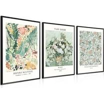 Framed Matisse Canvas Wall Art Set of 3, Abstract Colorful Henri Matisse Landscape Wall Decor Painting, Vintage Aesthetic Picture Posters Prints for Living Room Bathroom Bedroom Home Decor 12x16 In