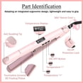 thumbnail image 2 of OWMSIC Flat Iron, 2-in-1 Hair Straightener with 7 Temp Settings, Dual Voltage Fast Heating Ceramic Hair Straighteners and Curler for Home & Travel, Pink, 2 of 8