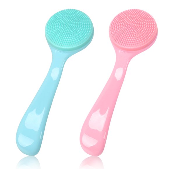 Cepillo de limpieza facial manual de silicona NADUSEP, paquete de 2 cerdas suaves y respetuosas con la piel, cepillo exfoliante impermeable para espinillas, puntos blancos, eliminación de residuos de