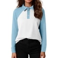 thumbnail image 3 of Grblisyd Shirts for Girls School Uniform Long Sleeve Color block Top Kids Golf Pique Polo Shirts 5-14 Year, 3 of 3