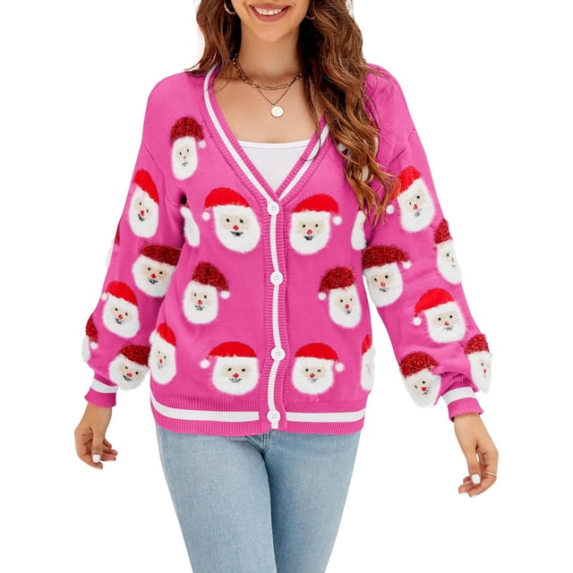 LUBOT Nouveaux Cardigans de Noël Laids pour Femmes