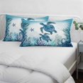 thumbnail image 4 of Ocean Blue Turtles Throw Pillow Cover 12 x 20 Inch Decorative Pillow Cover Coastal Octopus Coral Nautical Starfish Lumbar Pillowcase Seasonal Rectangle Cushion Case for Couch Sofa Bed Living Room, 4 of 9