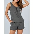 thumbnail image 4 of Mialoley Women’s Two Piece Pajama Set Sleeveless Ruched Tank Tops and Shorts Set Babydoll Sleepwear, 4 of 9