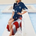 thumbnail image 4 of USA Red White and Blue Stars and Stripes American Flag Patriotic Design Long Sleeved Shirt Dress dresses with long sleeves, 4 of 6