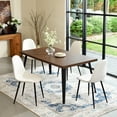 thumbnail image 1 of Homy Casa 4-Piece Fabric Upholstered Dining Chairs with Curved Backs for Bistro Kitchen, Beige Fabric, 1 of 10