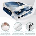 thumbnail image 4 of Queen Quilt Set 90''x96'', Navy Blue Marble Lightweight Bedspread Coverlet Set with 2 Pillow Shams, Gold White Geometric Hexagon Modern Breathable All Season Quilt Bedding for Bedroom/Guest Room, 4 of 9