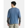 thumbnail image 3 of No Boundaries Cotton Washed Tee with Layered Long Sleeves, Men's & Big Men's, 3 of 5