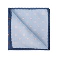thumbnail image 4 of INSPIRE CHIC Men's Pocket Squares Flower Patterned Handkerchiefs with Solid Trim for Wedding Party Navy Blue One Size, 4 of 4