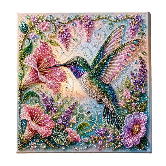 MYUNNIL Hummingbird Pearl Art Craft Kit, Handmade Fall 3D Animal Floral Sparkling Diamond Paint Crafts with Frame for Adilts & Beginners