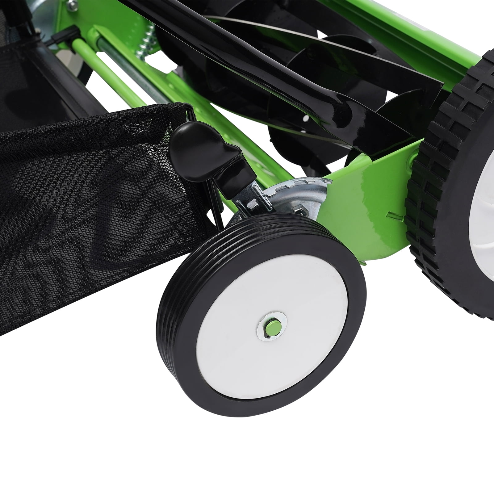 Wildnix Walk-Behind Lawn Mower with 16-inch Mowing Width, 9 Adjustable Heights, Manganese Steel Blades, Eco-Friendly, Easy to Store