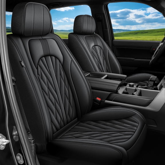 Full Set Custom Fit for 2022-2025 Toyota Tundra Crewmax Double Cab Faux Leather Truck Pickup Cars Leather Waterproof Truck Seat Waterproof Protector