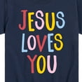 thumbnail image 3 of Instant Message - Jesus Loves You - Toddler & Youth Short Sleeve Graphic T-Shirt, 3 of 6