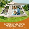 thumbnail image 3 of TOPCHANCES Family Camping Tent for 3-4 Person Automatic Opening Instant Pop Up Tent with Hammock for Outdoor Camping, Hiking, Traveling, Beige #C, 3 of 13