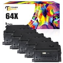Toner Bank 5-Pack Compatible Toner Replacement for HP 64X CC364X LaserJet P4015n P4015x P4515n P4515x Laser Printer Ink Black
