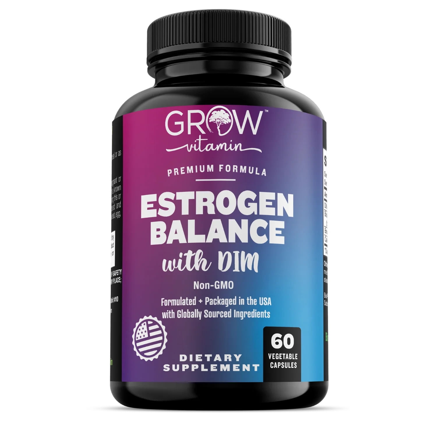 Grow Vitamin Dim Supplement, Vegetarian, 60 Capsules (60 Day Supply)