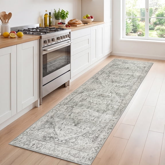 IValue 2'x6' Runner Rug Vintage Runners for Hallways Washable Soft Kitchen Rug Non-Slip Carpet for Entryway Bathroom Bedroom