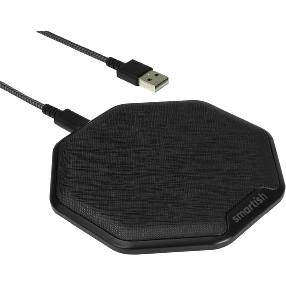 Smartish Fast Wireless Charger - Charge Island - Qi-Certified 15W Universal Charging Pad [Textured & Non-Slip] for iPhone, Samsung Galaxy, AirPods Pro, Qi-Enabled Devices