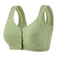 thumbnail image 2 of Front Closure Bras for Older Women No Underwire Comfortable Full Coverage Bra Wireless Wirefree Everyday Bras (Green), 2 of 7