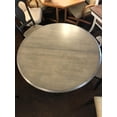 thumbnail image 6 of 5-Pc Round Panel Wood Dining Set in Gray/Black Stone, 6 of 8