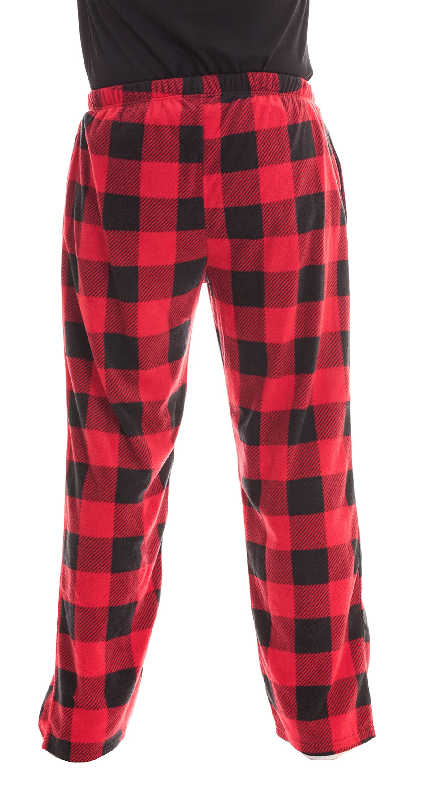followme Polar Fleece Pajama Pants for Men Sleepwear PJs Buffalo Plaid Enlarged Red Black Large Walmart