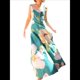 thumbnail image 1 of Vestido Fluido Sin Mangas con Cuello Cuadrado y Estampado Floral para Mujer. Vestido Maxi de Corte A. Verde M, 1 of 10